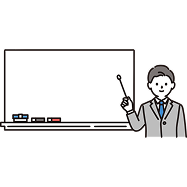 Illustration of a mentor leading training at a board