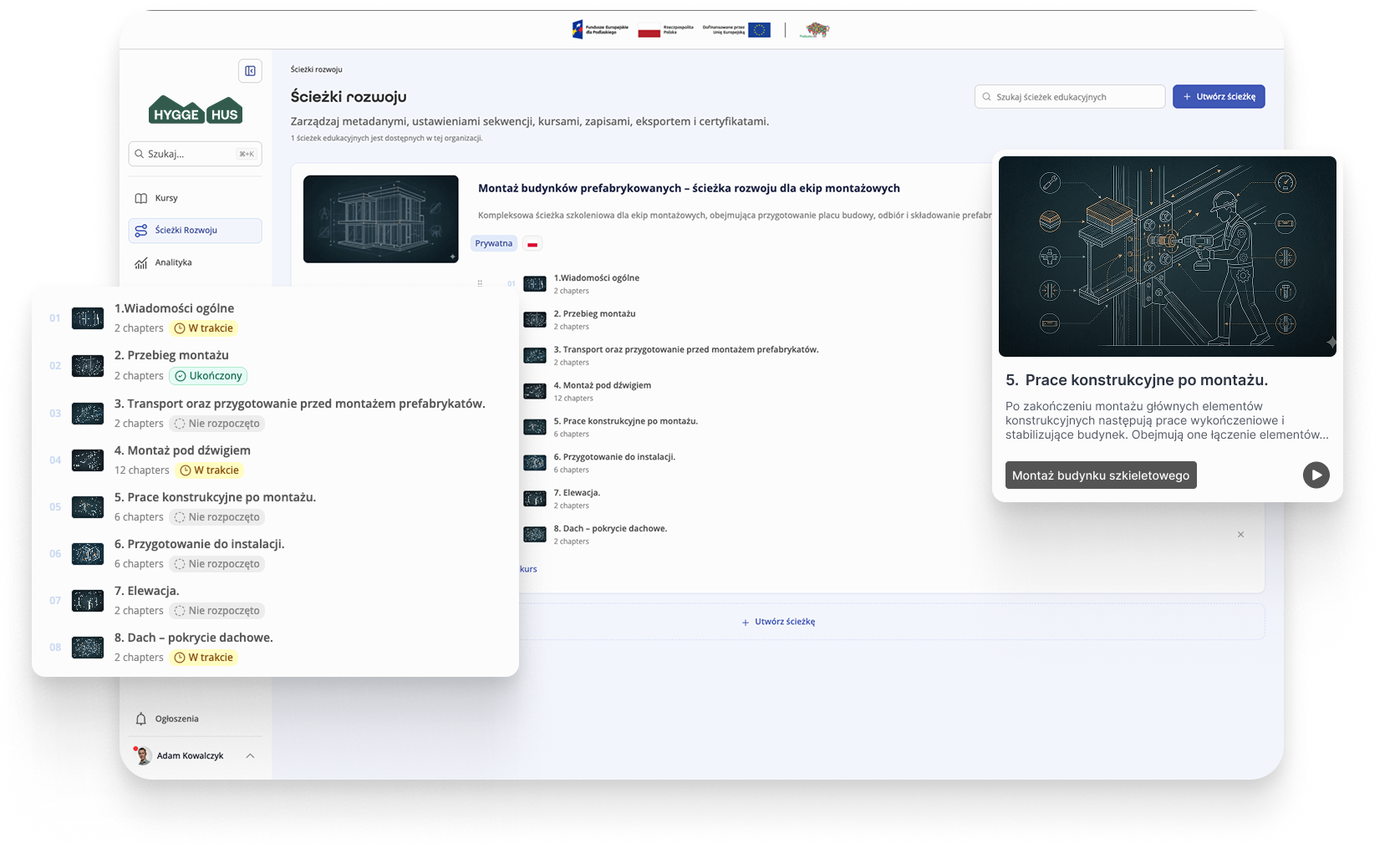 Hygge Hus training platform with learning paths and course content