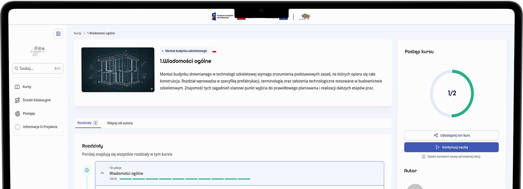 Hygge Hus training platform shown on a laptop screen