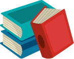 Illustration of books and training materials